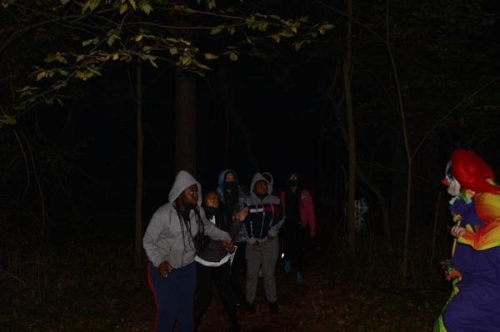 Haunted Woods Clown Runs in the Woods