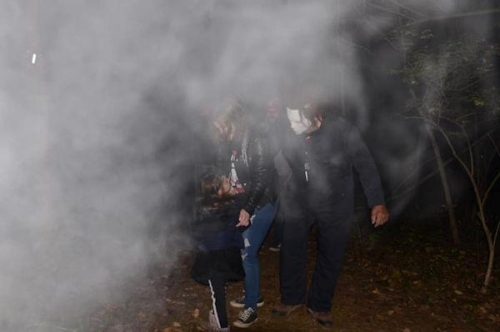 Haunted Woods Monster and Scared Young Girl