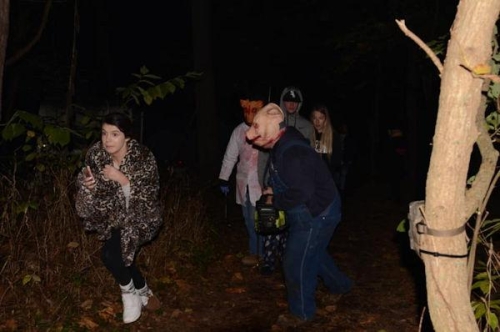 Haunted Woods Pig Man and Running Teen