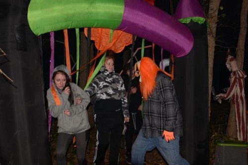 Haunted Woods Scary Clown with Orange Hair