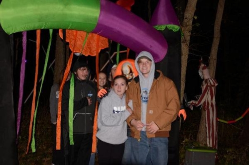 Haunted Woods Clown Sneaking up On Guests