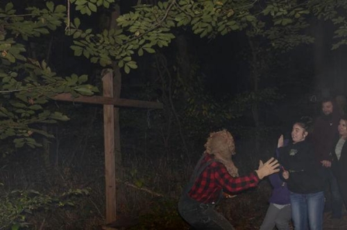 Haunted Woods Monster Jump Scare and Screaming Guests