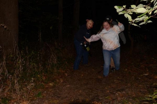 Haunted Woods Monster Chasing Woman