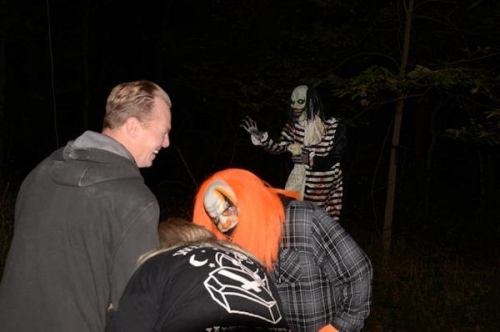 Haunted Woods Clown Terrifying Woman