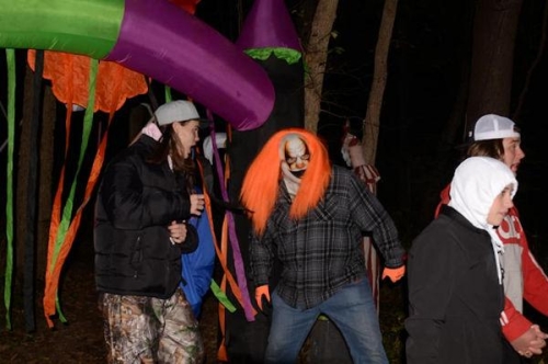 Haunted Woods Clowns Scaring  Men