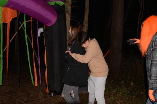 Haunted Woods Clowns Scaring Couple