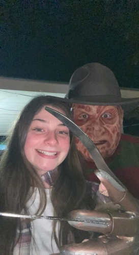 Haunted Woods Freddy Krueger in Guest Selfie
