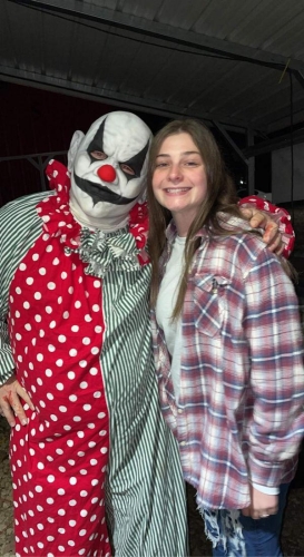 Haunted Woods Scary Clown with Guest