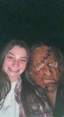 Haunted Woods Leatherface with Guest